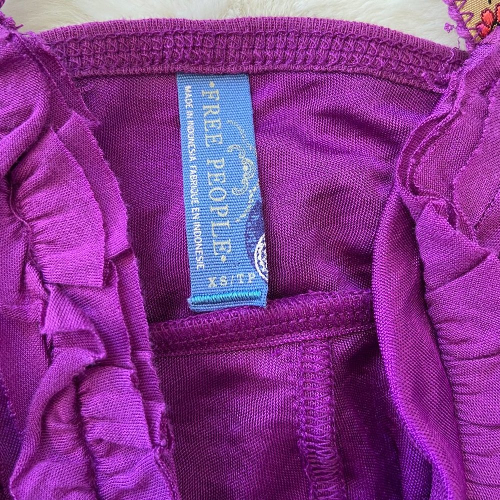 Free People Purple Ruffle Tank Top - Picture 4 of 8